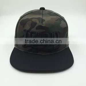 Custom Design Your Own Logo 100%cotton Camo Snapback Caps thumbnail-1