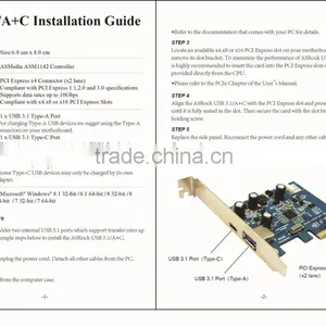 10Gbps Usb 3.1 Type c Pci Express Card thumbnail-2