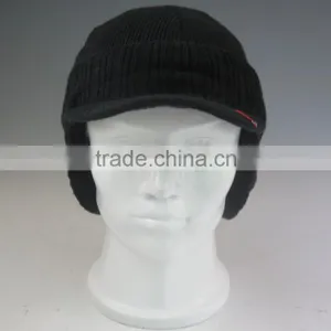 Knitted Winter Beanie Hat With Bill thumbnail-2