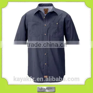 Custom Short Sleeve Cotton Grey Embroidered Women Work Shirt thumbnail-2