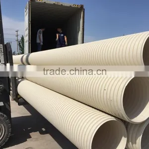 HDPE U-PVC Double Wall Corrugated Sewer Pipe 110mm 200mm Price thumbnail-1