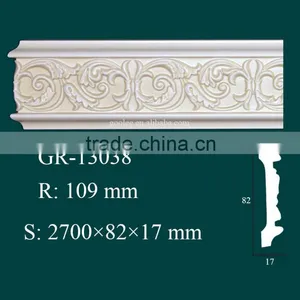 European- Style Architectural Decorative PU Carving Cornice Mouldings thumbnail-5
