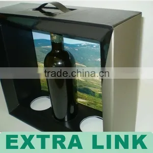 Cheap PVC Windows Cardboard Printing Design One Bottle Wine Carrier thumbnail-1