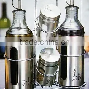 Glass Spice Jar Set With Metal Rack thumbnail-1