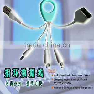 4-in-1 Ring Data Cable Creative for Ipone4/4s Ipone5/5c/5s /S4/S3/NOT3 thumbnail-1