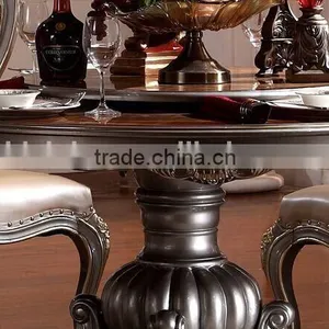 BISINI European Classic Dining Room Sets, Exquisite Carved Dining Table & Chairs Set, Round Dining Table and Chairs (BF01-ML017) thumbnail-2