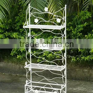 Very Nice Folding Vintage Wrought Irons Antirust Metal Outdoor 4-Tier Wall Rack thumbnail-1