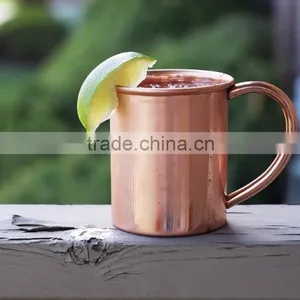 16 oz Solid Copper Mug - Authentic Moscow Mule Mugs With Riveted Handle thumbnail-1