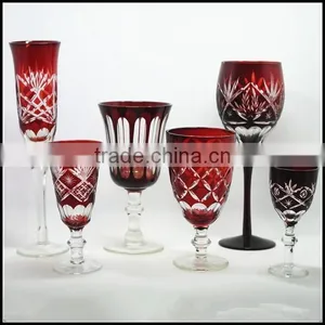 2017 Trendy Denmark Best Selling Mouth Blown Hand Cut Red Wine Glass thumbnail-4