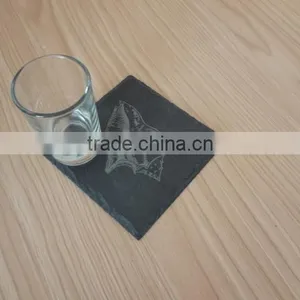 Natural Lazed Black Slate Coaster With Sea Shell Designs thumbnail-4