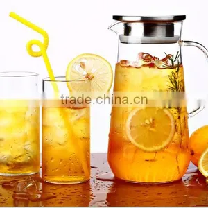 Clear Glass Water Jug Set With Two Glass Water Cups thumbnail-5