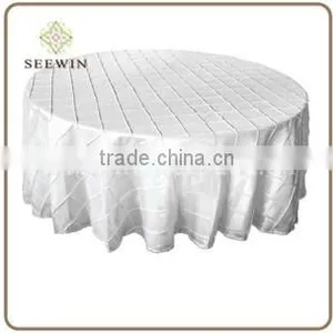 120 Inch Pintuck Taffeta Round Tablecloth Tiffany Taffeta Tablecloths thumbnail-2