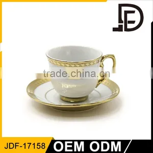 Unique Blue Marigold Flower Design Fine Bone China Porcelain Tea Cup Saucer Spoon Set thumbnail-1