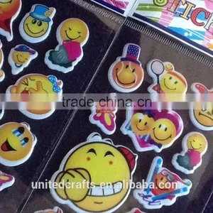 EMOJI SMILEY FACE Childrens Puffy PVC Stickers 12 Packs 3 Different 4 Of Each thumbnail-4
