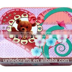 New Sale Small Storage Jars Rectangular Iron Tin Gift Jewelry Holder Storage Box thumbnail-2
