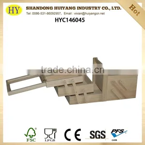 Custom Unfinished Fodable Wooden Sewing Box Wholesale thumbnail-1