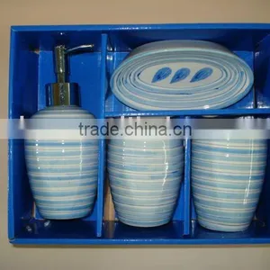 Handpaint Ceramic Bathroom Accessory Set thumbnail-3