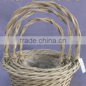 Set of Three Round Willow Flower Basket thumbnail-1