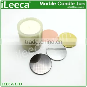 Nature Marble Stone Candle Jar With Various Colors Copper Lid thumbnail-3
