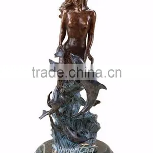 High Quality Hot Sale Bronze Dolphin and Mermaid Sculpture thumbnail-3