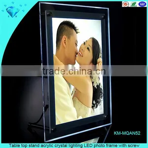 Table Top Stand Acrylic Crystal Lighting LED Photo Frame With Screw thumbnail-1