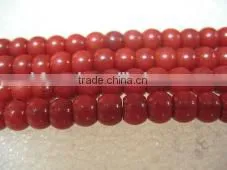 Best Wholesale 16" 6-7mm Original Red Abacus Shaped Natural Loose Coral Beads thumbnail-1