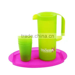 FDA Grade Plastic Pitcher Set With 4 Cups and Tray 1.5L thumbnail-2