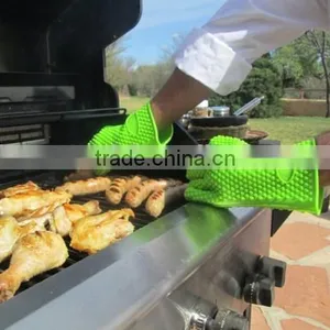 Oven Mitts Anti-slip FDA Standard Silicone Rubber Oven Mitts 100% Silicone Gloves thumbnail-5