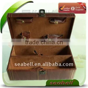 4 Pcs Leather Box Wine Set thumbnail-1