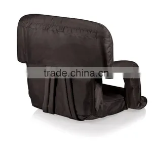 Black Quilted Reclining Stadium Seat Lazy Chair thumbnail-5