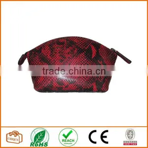 Leather Cosmetic Pouch Berry thumbnail-1