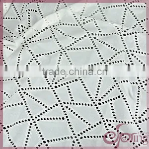 Geometric Cotton Embroidery Fabric, Hollow Out Embroidered Metallic Cotton Lace Fabric thumbnail-4