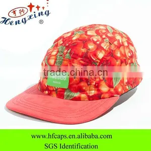 Fruit Pattern 5 Panel Hat Custom Cotton 3D Digital Printed 5 Panel Hat thumbnail-1
