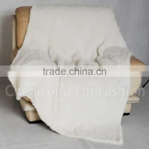 CX-D-80D Genuine Mink Fur Blanket Throw Rug thumbnail-3