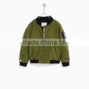 Fashion Zipper Plain Bomber Jacket ,latest Design Kids Padded Bomber Jacket, Quilted Bomber Jacket for Girls thumbnail-1