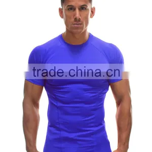 Muscle Tee Shirts Stretch Cotton t Shirt Plain Blank T-shirt thumbnail-3