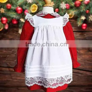 White Pinafore Classic Red Christmas Children Clothing Sets 3 Year Old Girl Dress thumbnail-1