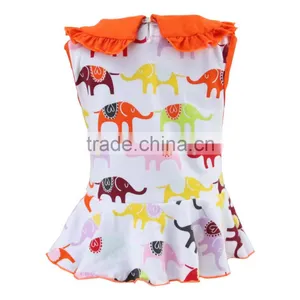 2017 Kaiyo Latest Design Elephant Animal Print Baby Girl Kids Fashion Clothes thumbnail-1