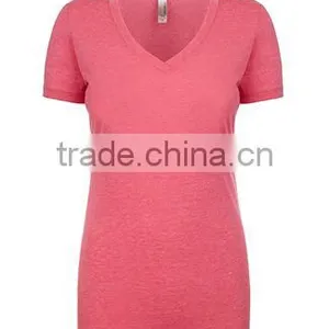 Next Level Apparel Ladies' Poly Cotton V-Neck Tee - Made From 65% Polyester and 35% Combed Cotton and Comes With Your Logo. thumbnail-3