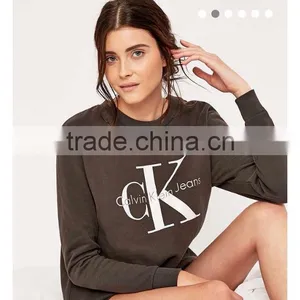 Black Long Sleeve Wholesale Cheap Price Crewneck Women Sweatshirt thumbnail-6