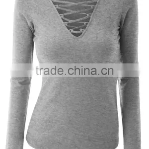 Spring Foreign Trade the Original Single Large Size T-shirt Female Cotton Pure Color Bind Coat thumbnail-6