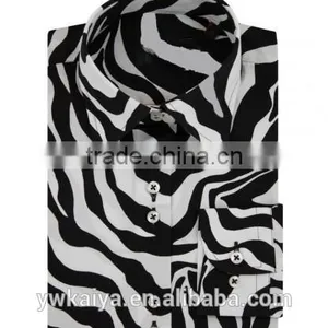 Tiger Pattern Fancy Design Italy Style Combat Cotton Soft Women Blouse Wholesale thumbnail-1