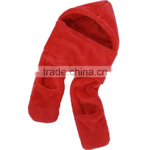 Women Winter Warmer Hoodie Gloves Pocket Earmuffs Hat Long Scarf Shawl Wraps thumbnail-1