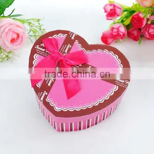 Custom Heart Ribbon Bow Paper Box for Gift Packaging,Creative Wedding Candy Gift Box Stock,cutie Inima thumbnail-3