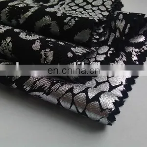 Winfar Textile Hot Sell 94% Polyester 6% Spandex Women Dress Python Silver Foil Scuba Print Knit Fabric thumbnail-3