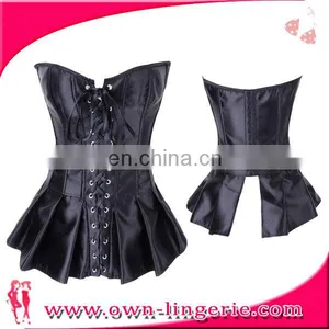 Top Quality Clothing Sheer Body of Strapless Satin Lace Dress Custom Leather Corset on Sale thumbnail-1