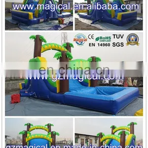 Tropical Wave Slide Commercial Inflatable Water Slide With Full Pool thumbnail-1