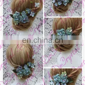 Aidocrystal Classic Green Floral Tiaras,artificial Lace Flower Fascinators,rhinestone Headpiece thumbnail-4