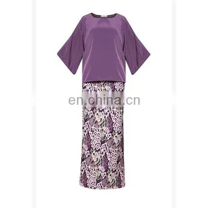 High Quality Fancy Baju Kurung Latest Design 3/4 Kimono Sleeves Muslim Top thumbnail-5