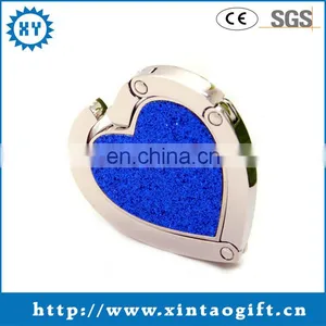 2017 Hot Sale Blue Glitter Heart Shaped Table Bag Hook thumbnail-1